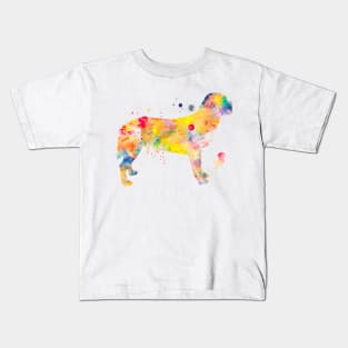 Alpine Dachsbracke Dog Watercolor Painting - Yellow Kids T-Shirt